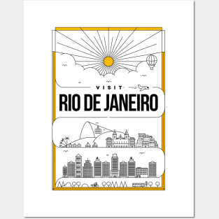 Rio de Janeiro Minimal Lineal Poster Posters and Art